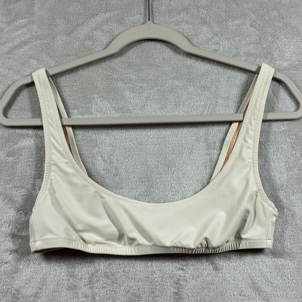 J.Crew Heritage Scoopneck Bikini Top BX611 Ivory Cream Natural Small Swim